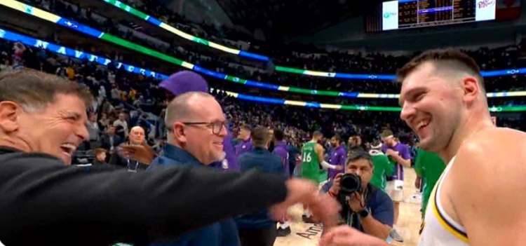 od体育官网-玩笑?真心话!东契奇打趣库班:我对你们可是4胜0负哦~想我吗?